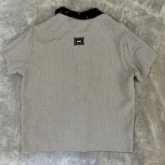 K.D. Spring Women’s M Dog Print Button Up Shirt USA Artsy Short Sleeve Retro VTG - Picture 5 of 8